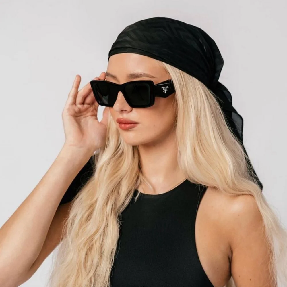 💯- Authentic New Prada PR-08YS 1AB5S0 Sunglasses Women's Black Dark Grey Bu… - Picture 1 of 14